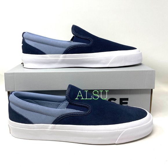 Converse Other - Converse SS SLIP On Low Top Suede Obsidian Blue Casual Men Size Sneakers 167617C